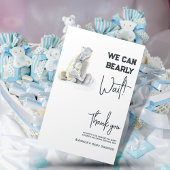 心待ち極熊ピンクの女の子の赤ちゃんシャワー サンキューカード