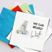 心待ち極熊ピンクの女の子の赤ちゃんシャワー スタンダードランチョンナプキン