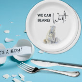 心待ち極熊ピンクの女の子の赤ちゃんシャワー ペーパープレート