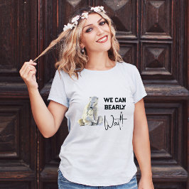 心待ち極熊ピンクの女の子の赤ちゃんシャワー Tシャツ