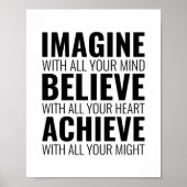 心想像を込めて |やる気を起こさせる引用文 ポスター (正面)