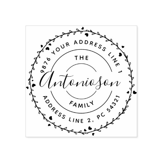 心意気な家族の名前差出人住所 ラバースタンプ (インプリント)