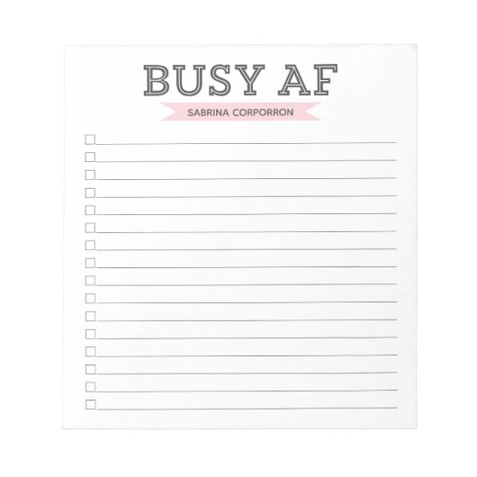 心房細動忙し量 |トレンディーモダンタイポグラフィ |ピンクボックス ノートパッド (正面)