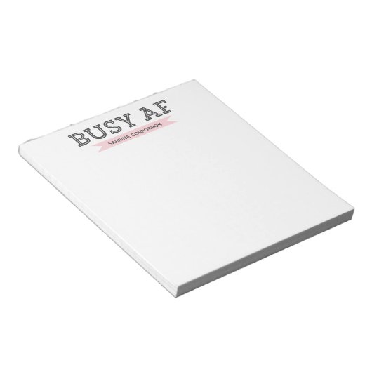 心房細動忙し量 |トレンディーモダンタイポグラフィ |ピンク ノートパッド (アングル)