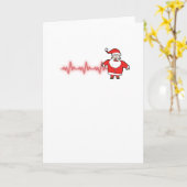 心拍のサンタクロースのNurseおもしろいなクリスマスの博士 カード (黄色い花)