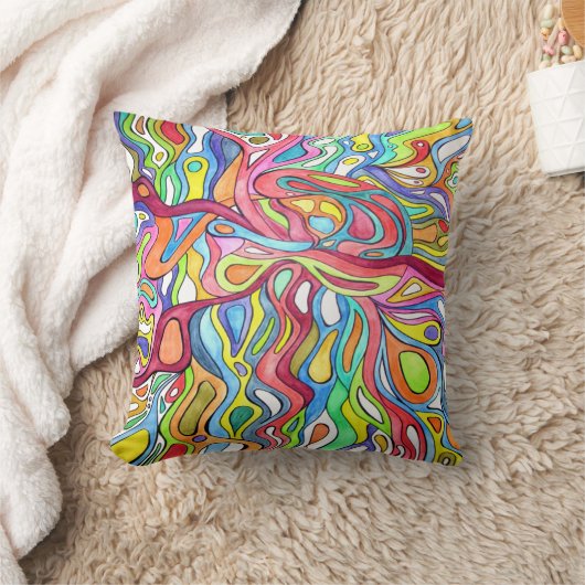 心拍の抽象的な枕 クッション (ブランケット)