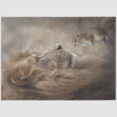 心拍の間に止まるライオンのリスの切り離し 薄葉紙 (正面)