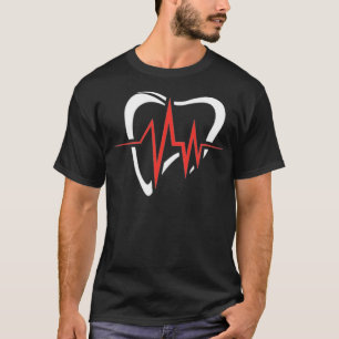 心拍ギーク歯科アシスタント歯科ギアデンタ Tシャツ