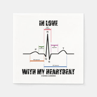心拍心電図心電図ECGに恋をして スタンダードカクテルナプキン