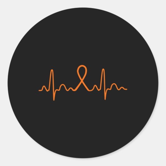 心拍性白血病がん白血病支援ギフト ラウンドシール (正面)