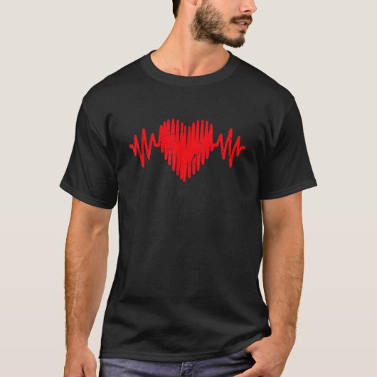 心拍愛Heartbeat Love Cardiogram Tee中空Ecgハート Tシャツ (正面)