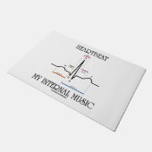 心拍私の内部音楽ECG EKG湾曲のリズム ドアマット (アングル)