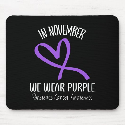 心拍紫色のリボン膵臓がんの発生 マウスパッド (正面)