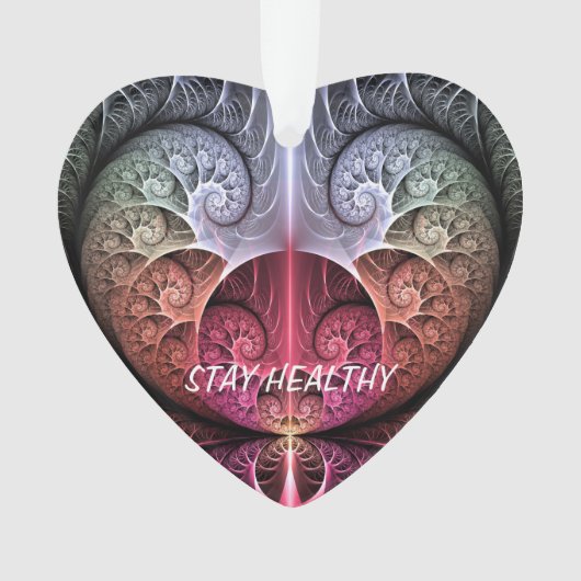 心拍、抽象芸術超現実的ファンタジーフラクタル文字 オーナメント (正面)