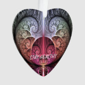 心拍、抽象芸術超現実的ファンタジーフラクタル文字 オーナメント (正面)