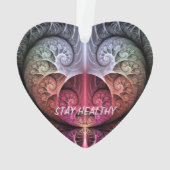 心拍、抽象芸術超現実的ファンタジーフラクタル文字 オーナメント (裏面)