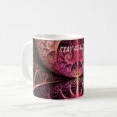 心拍、抽象芸術超現実的ファンタジーフラクタル文字 コーヒーマグカップ (正面左)