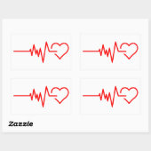 心拍 長方形シール (シート)