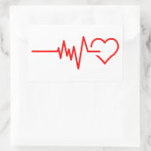 心拍 長方形シール (バッグ)