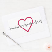 心拍 長方形シール (封筒)