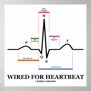 心拍(ECG/EKG)の心電図のためにワイヤーで縛られる ポスター