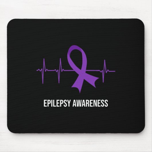 心拍ECGデザインてんかん認識度 マウスパッド (正面)