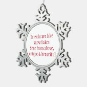 心暖まるような友情のクリスマスのオーナメント スノーフレークピューターオーナメント (右)