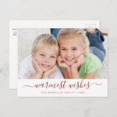 心温かい願い台本のクリスマス·フォトカード シーズンポストカード (正面/裏面)