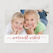 心温かい願い台本のクリスマス·フォトカード シーズンポストカード (正面)