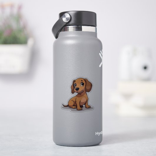 心温まるカップ、愛らしいダックスフントかわいい、小 シール (HydroFlask)