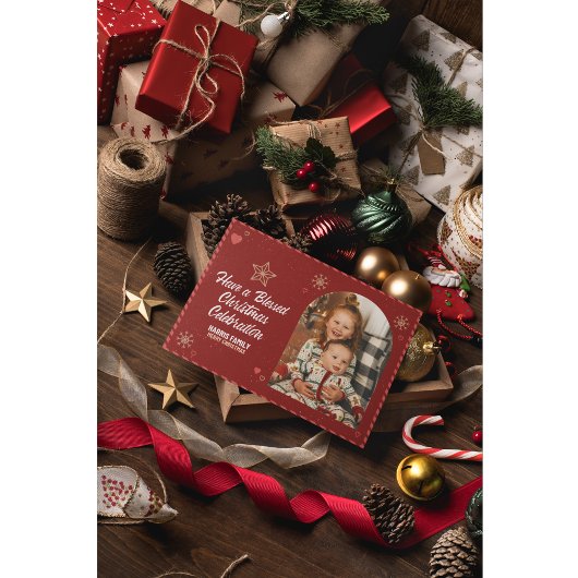 心温まるクリスマスカード兄弟姉妹をテーマ ノートカード