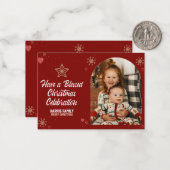 心温まるクリスマスカード兄弟姉妹をテーマ ノートカード (正面/裏面インサイチュ)