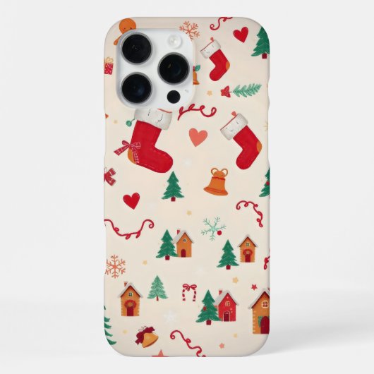 心温まるクリスマスパターン iPhoneケース (裏面)