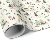心温まるクリスマスビレッジチャーム ラッピングペーパー (ロールコーナー)