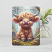 心温まるハイランドカーフフラットグリーティングカード シーズンカード (スタンド正面)