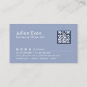 心温まるハウスネイビーブルー介護者サービス 名刺 (裏面)