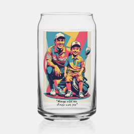 心温まるパパ&ソンゴルフモーメントオンファーザーズ ガラス缶