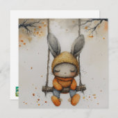 心温まるブンニー:放射メッセージ🐇🐰デジタル シーズンカード (正面/裏面)