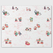 心温まるペンギンのクリスマス ラッピングペーパー (フラット)