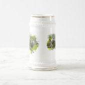 心温まる可愛いブシュティッツソングバーズ家族写真 ビールジョッキ (中央)