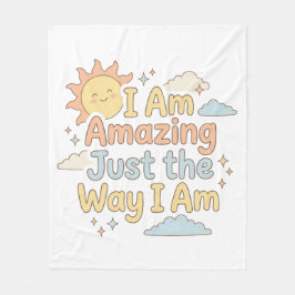 心温まる子供の肯定語り 自分らしくて素晴らしい フリースブランケット