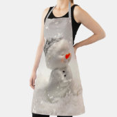 心温まる愛を持つクリスマス雪だるま エプロン (インサイチュ)