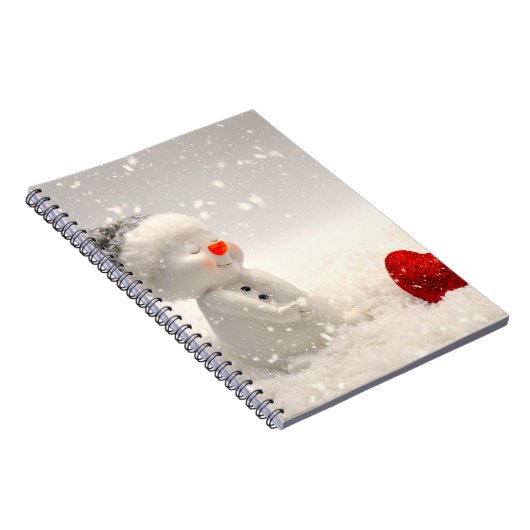 心温まる愛を持つクリスマス雪だるま ノートブック (右側)