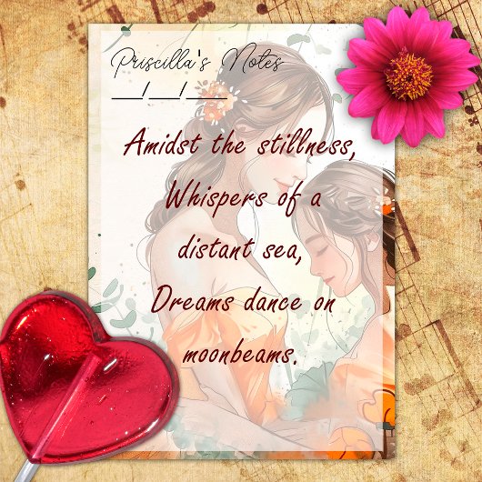 心温まる母と娘4" x 6" ポストイット