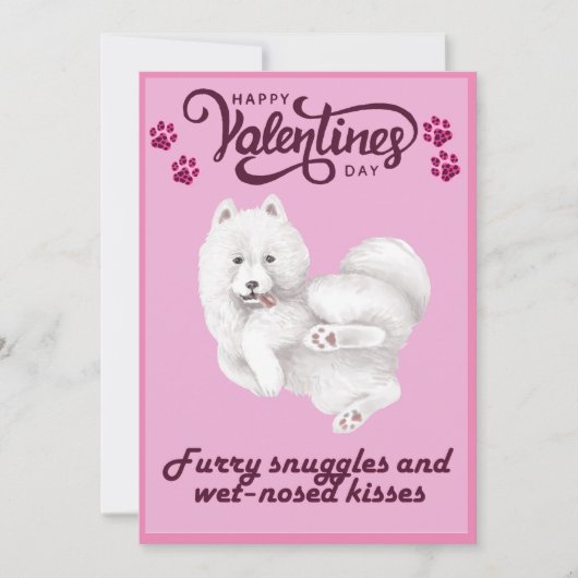 心温まる犬をテーマにしたバレンタインのグリーティングカード シーズンカード (正面)