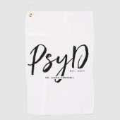 心理パーソナライズされたエレガント学PsyD医師 ゴルフタオル (正面)