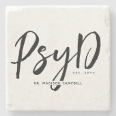 心理パーソナライズされたエレガント学PsyD医師 ストーンコースター (正面)