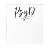心理パーソナライズされたエレガント学PsyD医師 ノートパッド (正面)
