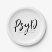 心理パーソナライズされたエレガント学PsyD医師 ペーパープレート (正面)