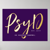心理パーソナライズされたエレガント学PsyD医師 箔ポスター (正面)